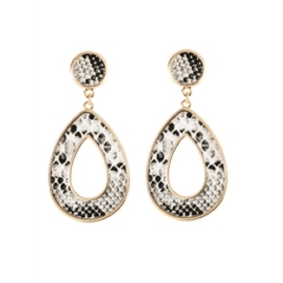 Snakeskin Dangle Post Earrings - Picture 1 of 3
